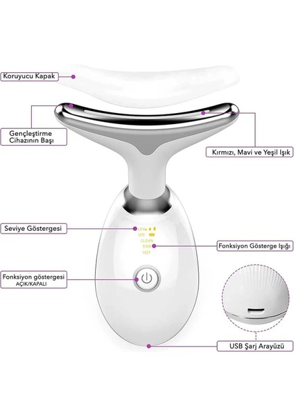 Yüz ve Boyun Kırşıklık Giderici Ems Güzellik Cihazı ( Gıdık,sarkma,kırışıklık) modelleri