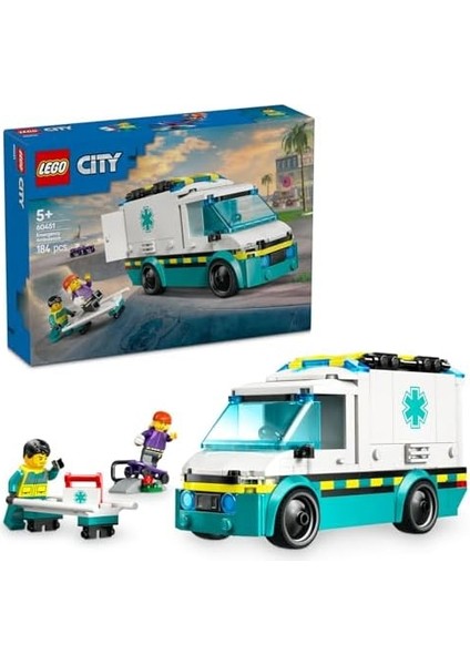 City Acil Yardım Ambulansı 60451 - Model Araç Seven 5 Yaş Üzeri Çocuklar Için Yaratıcı Oyuncak Yapım Seti, Doğum Günü Hediyesi (184 Parça) modelleri