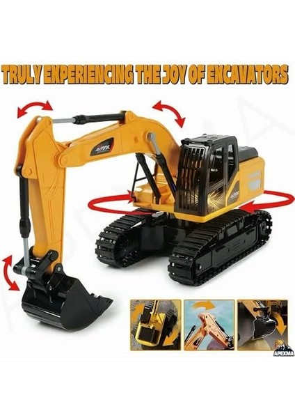 Kumandalı Full Fonksiyon Şarjlı Paletli Kepçeli Rc Ekskavatör modelleri