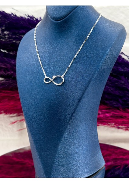 925 Ayar Gümüş Zirkon Taşlı Sonsuzluk Modeli Zarif Kadın Kolye modelleri