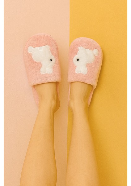 Lapıno Tavşanlı Kadın Ev Terliği Günlük Rahat Kışlık Terlik