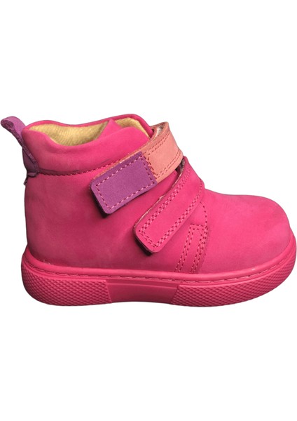 1001 Ridente Pembe Bebe Kız Çocuk Bot % 100 Deri Anatomik Bilekten Cırtlı