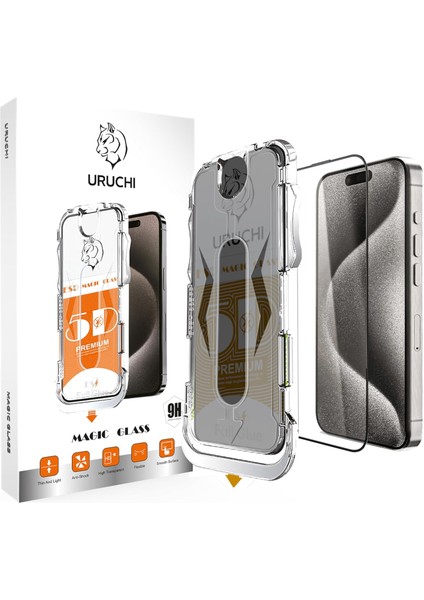 16 Pro Max (6.9") Ile Uyumlu Hayalet Ekran Hizalama Aparatlı ve Takılırken Camın Kesinlikle Toz Bırakmayan Darbelere Karşı Ekstra Güçlü Hayalet Ekran Cam