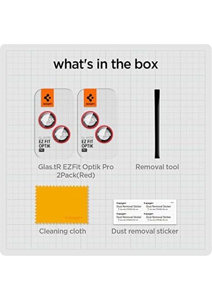 15 / 15 / 14 / 14 Kamera Lens Camı Glas.tr Ez Fit Optik Pro (2 Adet) Red - AGL05605 modelleri