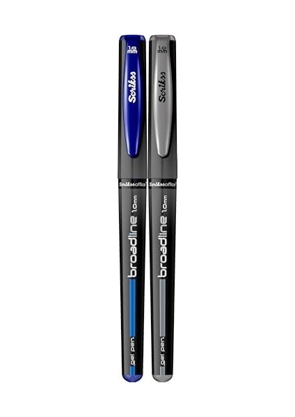 Broadlıne 1.0 mm Jel Siyah & Mavi 2&apos;li Blister fiyatları