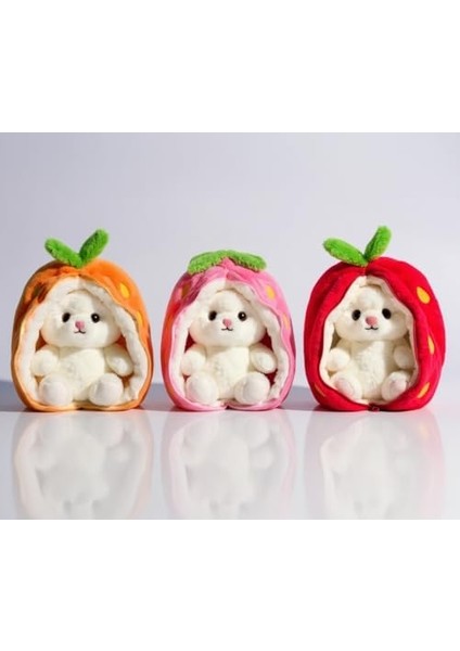 Çilek Tavşan Peluş Oyuncak | Meyve Formundan Çıkan Sürpriz Arkadaş | Yumuşacık Uyku Dostu & Özel Hediye (Pembe) modelleri