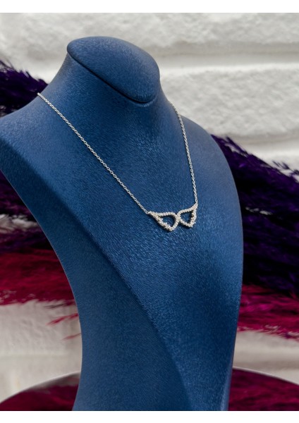 925 Ayar Gümüş Melek Kanadı Modeli Lüks Kadın Kolye