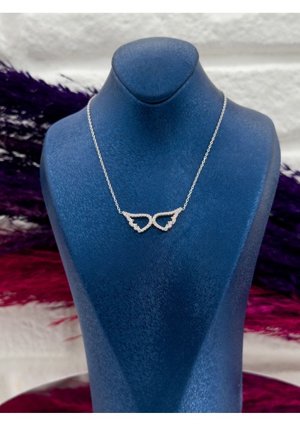 925 Ayar Gümüş Melek Kanadı Modeli Lüks Kadın Kolye fiyatları