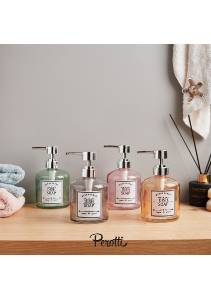 Dish Soap Cam Sıvı Sabunluk - Asorti - 13X9 cm