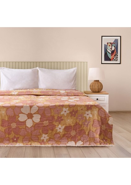 Soft Earthy Çift Kişilik Müslin Pike - Kiremit - 230X240 cm
