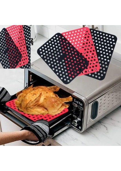 Pişirme Kağıdı, Çok Amaçlı, Air Fryer, Fırın, Tencere ve Mikrodalga Uyumlu, Yanmaz Yapışmaz Sürekli Kullanıma Uygun Delikli Yıkanabilir Pişirme Matı 20X13 cm 1 Adet