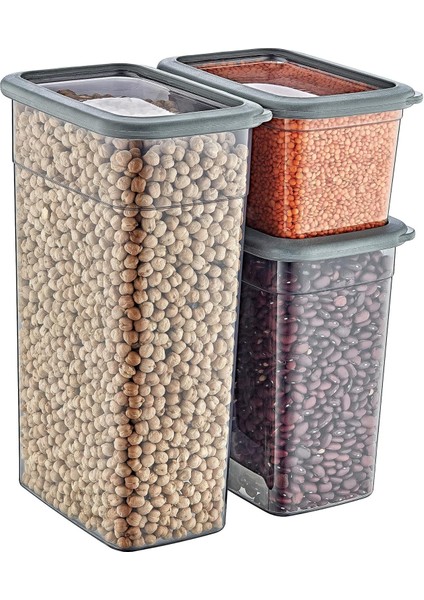 2&apos;li Set Skali Dikdörtgen Saklama Kabı (2&apos;şer Adet 1210 Ml, 2350 Ml, 3500 Ml)