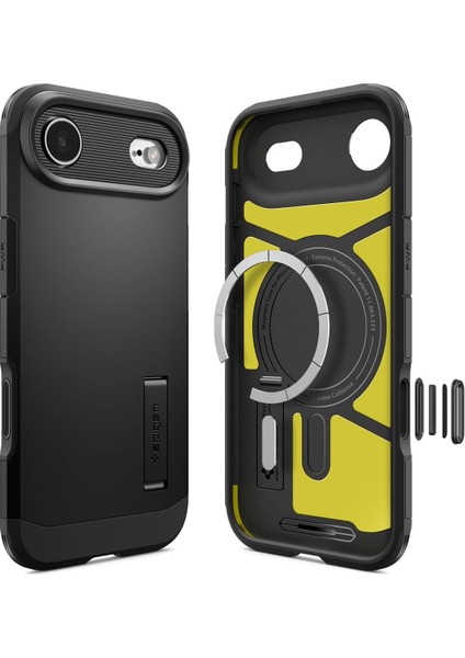 Air ile Uyumlu Ekstra Dayanıklı Magsafe Kılıf Tough Armor Ai T Kamera Butonu Hava Kanalı Teknolojisi Askeri Sınıf Koruma Magfit Kickstand&apos;lı Çift Katman Kapak - ACS09928