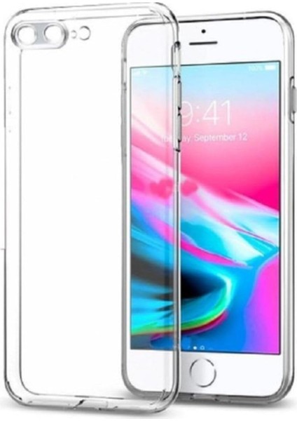 Go Aksesuar 7 Plus / 8 Plus Darbe Önleyici Kamera Korumalı Şeffaf Silikon Kılıf Aa Kalite