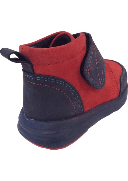 1001 Ridente Lacivert Kırmızı (Süet) Bebe Erkek Çocuk Bot % 100 Deri Kalın Tek Cırtlı fırsatları