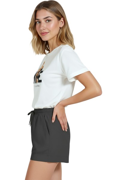 Kadın Beyaz Relaxed Fit %100 Pamuk Tişört – Teddy Bear & “nice To Meet You” Baskılı fiyatları