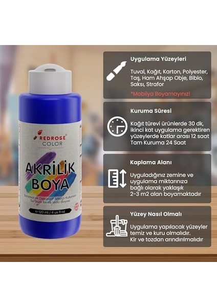 Rose Mavi Akrilik 120 ml modelleri