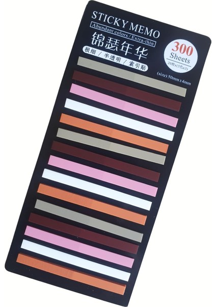 Sticky Şeffaf Renkli Yapışkan Postit Not Kağıdı Etiketi Şeritler (Renk 5)