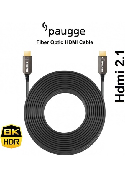 Aoc Fiber HDMI 2.1 Kablo - 48GBPS, 8k 60Hz, 4K 120Hz, 4K 60Hz, Earc, Hdr, D-Hdr, Hdcp2.3, Dolby Vision, Dolby Atmos (15 Metre)