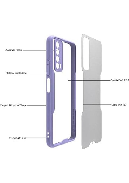 Galaxy M12 Uyumlu Kılıf Kamera Korumalı Arkası Mat Platin Silikon - Lila fiyatları