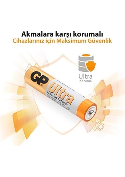 Batteries 24AU Ultra Alkalin LR03/E92/AAA Pil, 1.5 Volt, 12&apos;li Paket, Bakır/siyah/beyaz modelleri