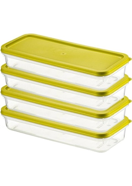 4 Adet Buzdolabı Organizeri – Pp Plastik Şeffaf ve Ayarlanabilir Saklama Kabı, Gıdaları Taze Tutan Fresh Box, Çok Amaçlı,mikrodalga ve Bulaşık Makinesi Uyumlu (Yeşil, 1200 Ml)