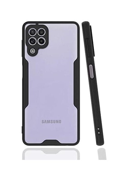 Galaxy M32 Kılıf Kamera Korumalı Arkası Mat Silikon Platin