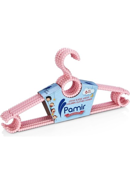 Askısı, Boncuklu Çocuk Askısı, Çocuklar ve Bebekler Için (6 Adet) (Pembe)