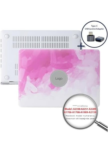 Pro Kılıf 13INÇ M1-M2 A1706 A1708 A1989 A2159 A2251 A2289 A2338 ile Uyumlu PAINT02 Pembe fiyatları