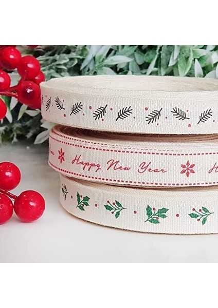 Pamuk Şerit, Happy New, 1.5 cm 5 Metre fiyatları
