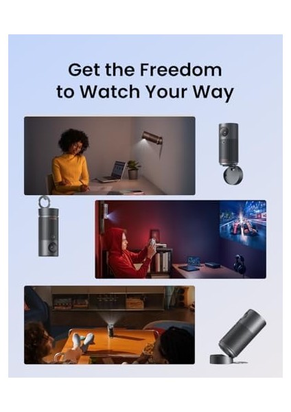 , Capsule Air, Dünyanın En Küçük Tv Projeksiyon Cihazı, Sadece 650G, 2 Saat Oynatma, Otomatik Odak - Siyah modelleri