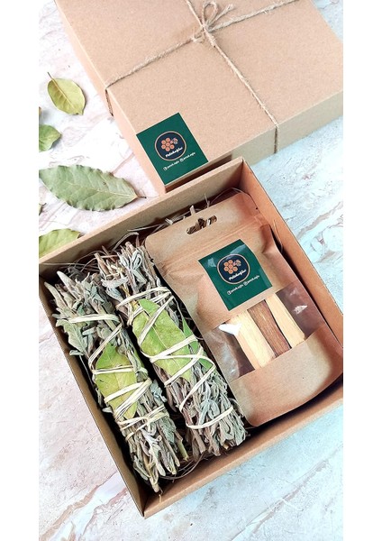 Petekoğlu (2 Adet) Ada Çayı Demet (3 Adet) Palo Santo Hediyelik Tütsü Seti