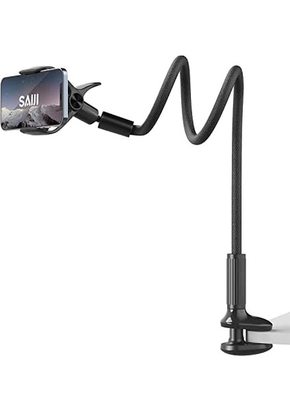 Ivy-95 Akrobat Esnek Telefon Tutucu, Uzunluğu 38.6” Esnek Deri Sarmalı Kol Havai Cep Telefonu Montaj, 360° Ayarlanabilir Kelepçe Klipsli, Tüm 4-7”, ve Tüm Cep Telefonlarıyla Uyumlu Siyah modelleri