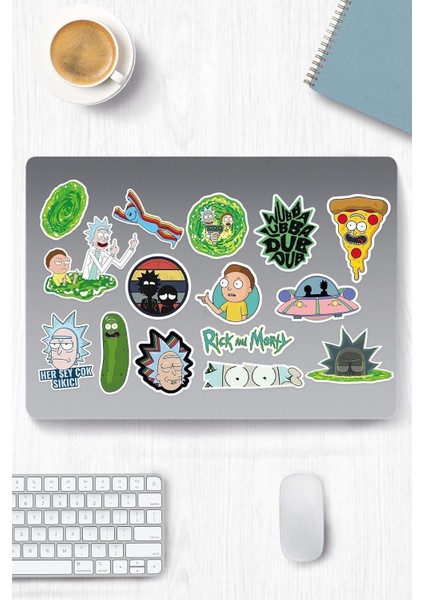 Major Selection And Morty Temalı Etiket Seti 1 - Laptop Telefon