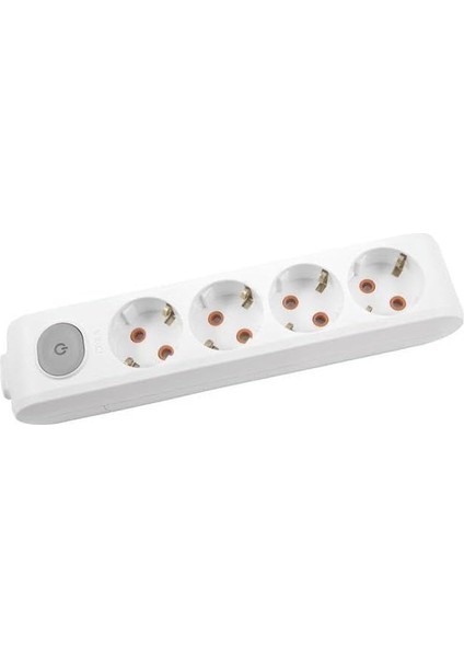 Multi-Let Dörtlü Priz Anahtarlı Topraklı Klemensli Çocuk Korumalı -Beyaz (Kablosuz)