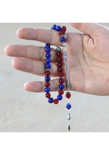 925 Ayar Gümüş Püsküllü Küre Kesim Isme Özel Yazılı Bordo Mavi Jade Doğaltaş Taraftar Tesbih fırsatları