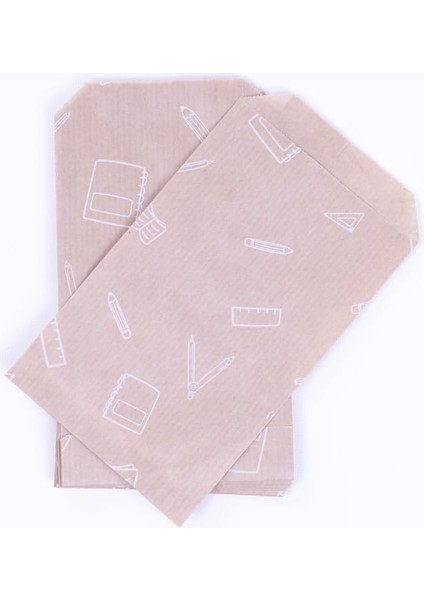 Kırtasiye Desenli Kese Kağıdı, 11X20-100 Adet