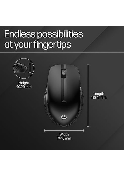 430 Çoklu Kablosuz Mouse Siyah 3B4Q2AA modelleri