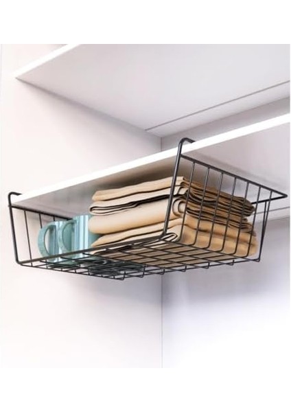 2 Adet Paslanmaz Metal Kanguru Raf Altı Sepeti [siyah] Raf Çelik Sepet Askılı Raf Düzenleyici Sepet modelleri