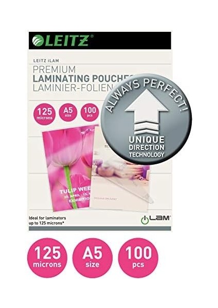 Laminasyon Folyosu, Parlak, Şeffaf, A5, Udt, Folyo Kalınlığı 125 Miks, 100&APOS;LÜ Paket, 74930000 modelleri