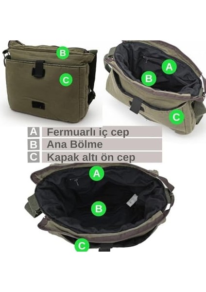 Cargo 7136 Günlük Omuz Postacı Kanvas Okul 14 Inch Laptop Çantası modelleri