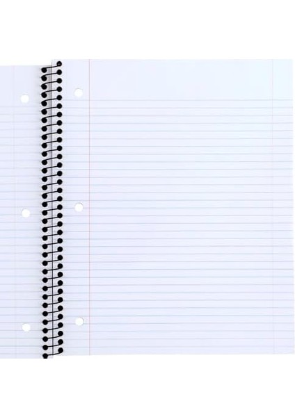 Spiral Defterler, 5&apos;li Paket, 1-Konu, Kolej Çizgili Kağıt, 8-1/2 "x 11", 100 Yaprak, Siyah, Sarı, Kırmızı, Mavi ve Yeşil (820299) modelleri