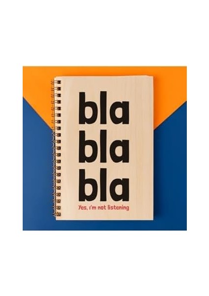 Yes I &apos;am Not Tasarımlı 8 cm x 12 cm Ölçülerinde Çizgisiz 48 Yaprak Ahşap Kapaklı Defter fiyatları