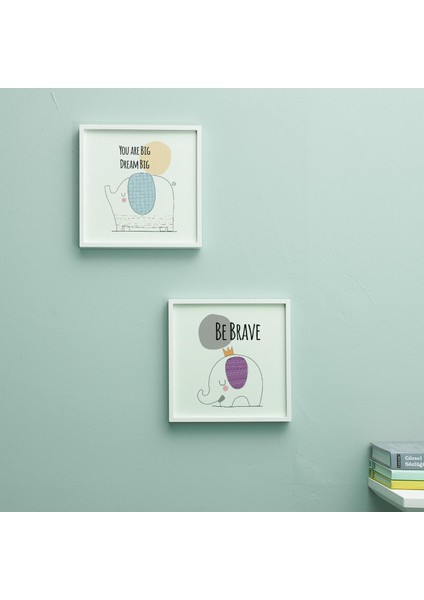 Fil Tasarımlı Bebek Odası Çerçeve – 20X20 cm | Modern, Sevimli Duvar Dekoru