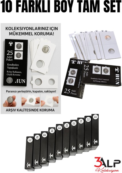 Madeni Metal Para Karton Kapama 10 Kutu Set, Yapışkanlı-Sticker'sız (1 Kutu Içinde 25 Adet Vardır)