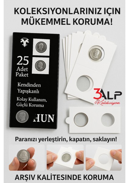 Madeni Metal Para Karton Kapama 10 Kutu Set, Yapışkanlı-Sticker'sız (1 Kutu Içinde 25 Adet Vardır) fiyatları
