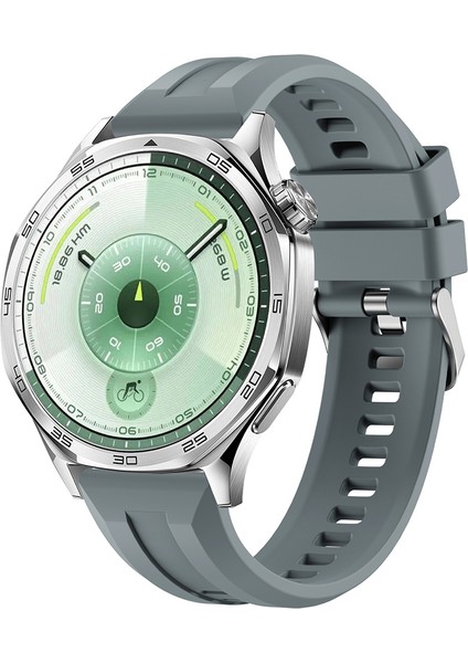 Huawei Gt4 46MM Zore KRD-148 22MM Silikon Kordon - Koyu Gri