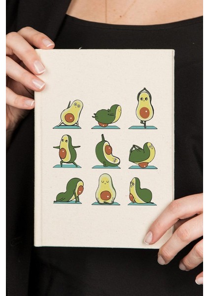 Tasarımlı Yoga Eğitmenine 100 Yaprak (200 Sayfa) Çizgisiz Kanvas Defter