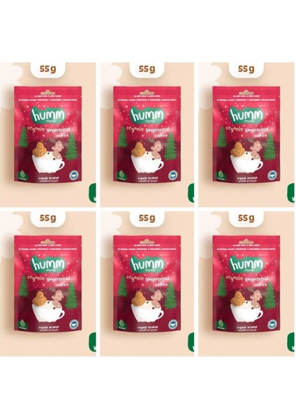 Organik Vegan Zencefilli ve Tarçınlı Kurabiye - 55G*6 Adet