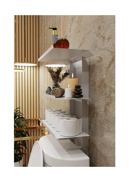 Beyaz Klozet Üstü Raf, Organizer Tuvalet Kağıtlık ve Wc Tuvalet Düzenleyici MT116B fiyatları